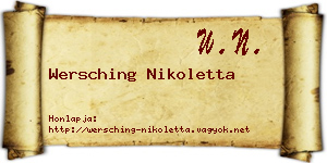 Wersching Nikoletta névjegykártya